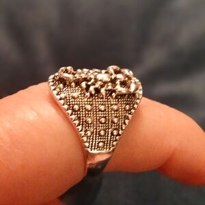 Intricate Silver Geometric Ring